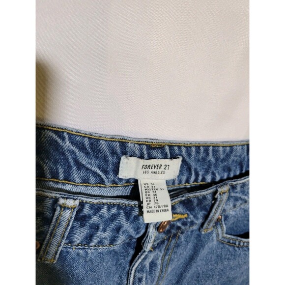 Forever 21 Jean Shorts Womens Fits 28" Distressed High Rise Cut Off Festival - Picture 2 of 7